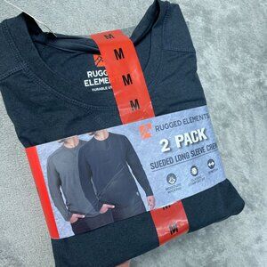 Rugged Elements Men's M 2-Pack Sueded Long Sleeve Crew Dark Blue & Gray K1110